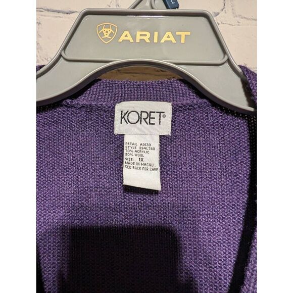 Koret vintage buttoned embroidered cardigan 1x - Picture 2 of 4
